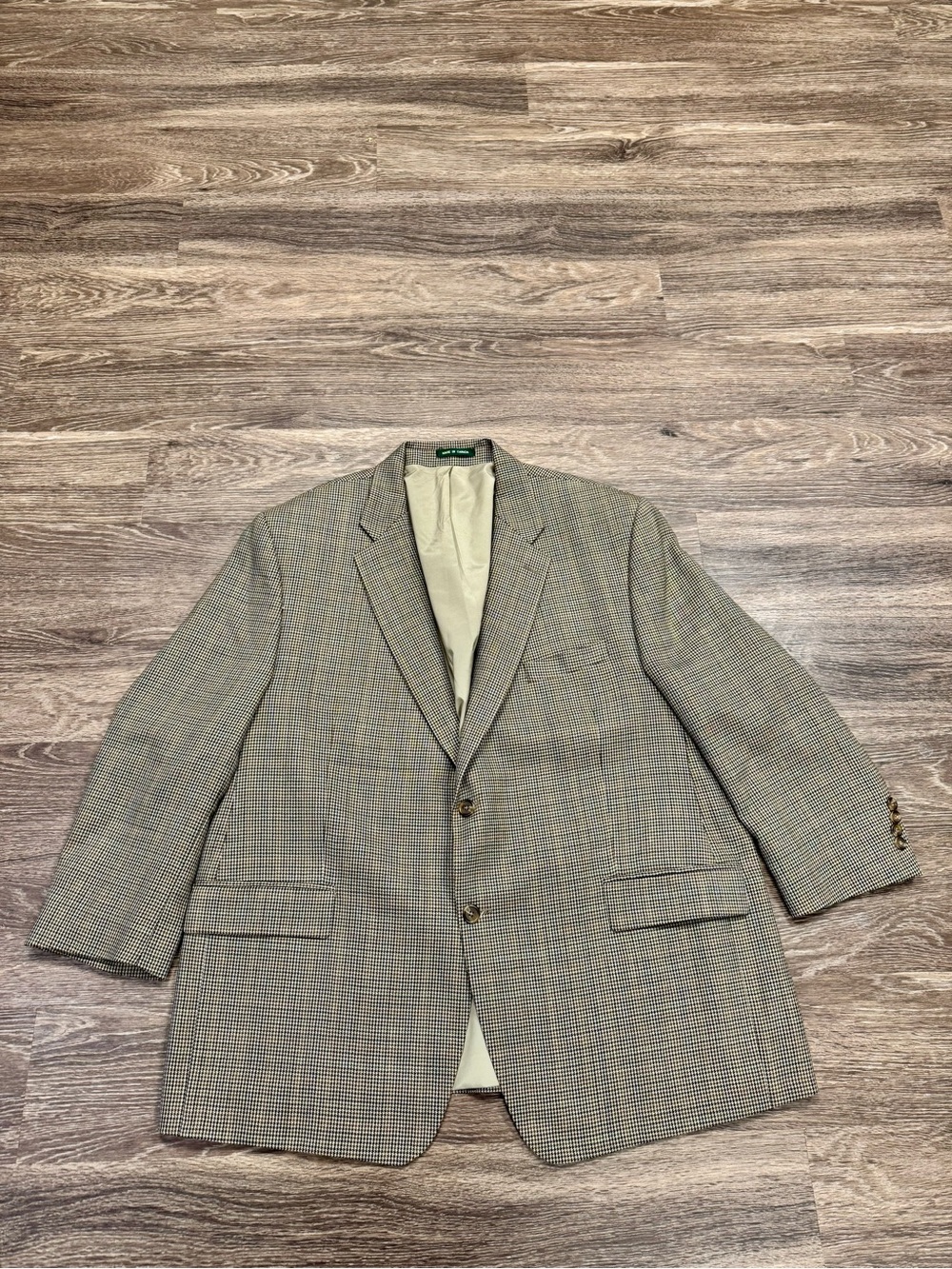 Lauren Ralph Lauren 48S Wool Houndstooth Blazer Sport Coat Made Canada